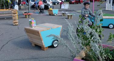 Acadia. Pop-up traffic-calming measure