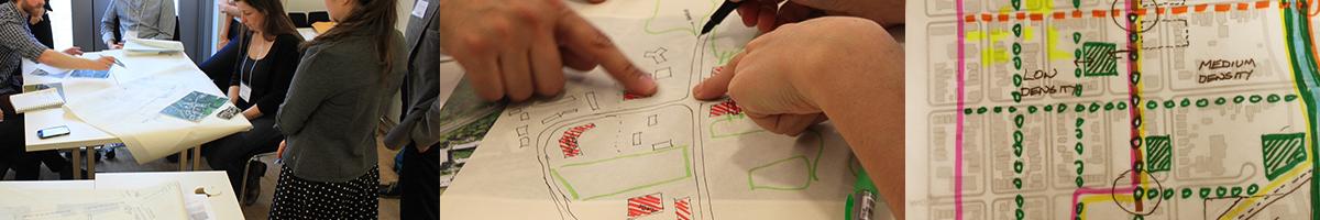 Images of a design workshop and its outcome.