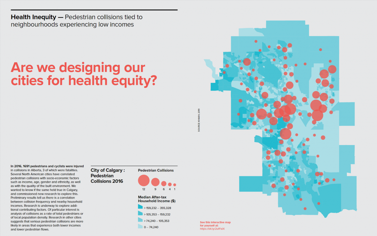 Pedestrian collisions and neighbourhood income in Calgary